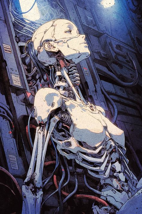 Cybernetics Aesthetic, Notion Spotify, Cyberpunk Vibes, Scifi Illustration, Cyborgs Art, Arte Robot, Cyberpunk Aesthetic, Arte Cyberpunk, A Robot