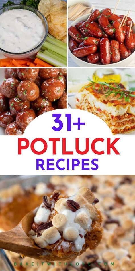 Best Potluck Recipes, Crockpot Potluck, Church Potluck Recipes, Best Potluck Dishes, Budget Dinner Recipes, Big Family Meals, Potluck Dinner, Potluck Desserts, Large Family Meals