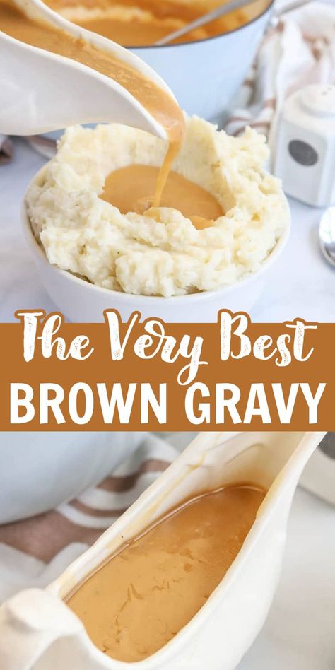 Turkey Gravy Recipe With Drippings, Best Brown Gravy Recipe, Gravey Recipe, Quick Gravy Recipe, Perfect Gravy Recipe, Brown Gravy Recipe Easy, Easy Brown Gravy, Homemade Brown Gravy, Brown Gravy Recipe