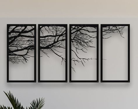 Mountain Wood Wall Art, Outdoor Metal Wall Art, Branch Art, Large Metal Wall Art, Vertical Wall Art, Metal Tree Wall Art, Art Tree, Tree Wall Decor, Forest Wall Art