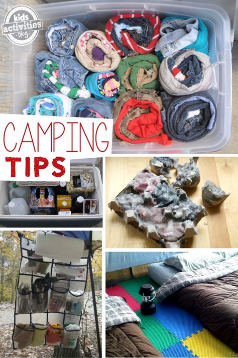 Camping Tips and Hacks for Families.  I love the tip about how to pack clothes for kids...how have I not thought of that?! Camping Hacks With Kids, Camping Ideas For Couples, Camping Bedarf, Camping Activities For Kids, Camping 101, Kids Camping, Camping List, Camping Aesthetic, Camping Items