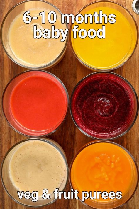 Healthy Baby Puree Recipes, Puree Food Ideas, Recipes For Baby Food 6 Months, Banana Puree Recipe, How To Start Solids With Baby, 6 Month Baby Puree Recipes, How To Make Fruit Puree, Baby Fruit Puree, Puree Baby Food Recipes 6 Months