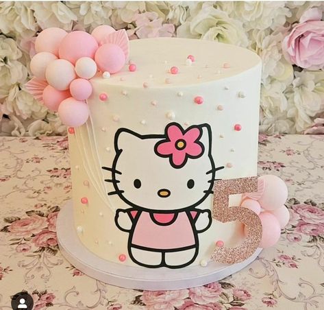 Hello Kitty Drip Cake, Small Hello Kitty Cake, Hello Kitty Cake Ideas Simple, Hello Kitty 6th Birthday, Hello Kitty First Birthday Party Ideas, Hello Kitty Cakes Birthday, Hello Kitty Cake Design Birthday, Hello Kitty Sheet Cake, Hello Kitty Heart Cake