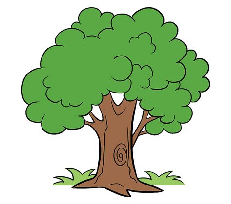 How to Draw Cartoon Tree: Step 20 Tree Drawing For Kids, Family Tree Drawing, Tree Drawing Simple, Cartoon Tree, Trees For Kids, Cartoon Trees, Picture Tree, Flower Drawing Tutorials, Simple Tree