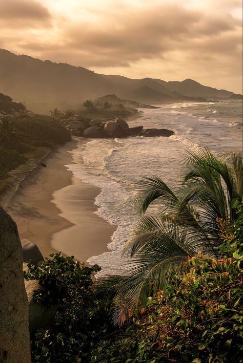 Colombia Beach Aesthetic, South America Landscape, Columbian Aesthetic, South America Travel Aesthetic, Beach Landscape Wallpaper, South America Aesthetic, Latin America Aesthetic, Colombia Beaches, Colombian Aesthetic