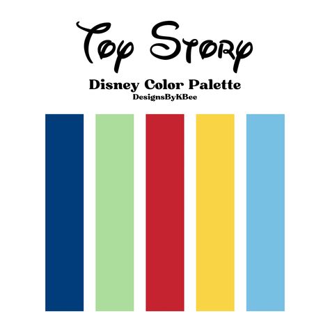 Toy Story Colour Palette, Disney Colors Palette, Disney Color Pallette, Pixar Color Palette, Disney Color Combos, Disney Movie Color Palettes, Disney Characters Color Palette, Disney Color Palette Character Design, Toy Story Color Palette