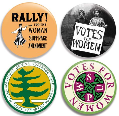 PRICES MAY VARY. Four large 2.25" (58mm) buttons/badges/pins Sturdy tinplate material; pin-back fastener Full-color, high-quality design (based on actual buttons from decades ago, using vector drawings and photo) Check out our buttons on the 100th Anniversary of Women's Suffrage Based on the actual designs from the 20th century Four LARGE 2.25" (58mm) "Votes for Women" buttons/pins/badges based on the actual designs from the 20th century. That's right, FOUR buttons to help promote votes and the 19th Amendment, Women's Suffrage, Buttons Pins, Button Badge, Vector Drawing, Pinback Buttons, Pin Backs, Button Pins, High Quality Design