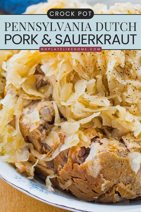 Crock Pot Pork And Sauerkraut Recipe, Pork Ribs And Sauerkraut, Slow Cooker Pork And Sauerkraut Recipe, Recipe For Pork Ribs, Crockpot Pork And Sauerkraut, Ribs And Sauerkraut, Sauerkraut Crock, Pork And Sauerkraut Recipe, Pork Roast And Sauerkraut