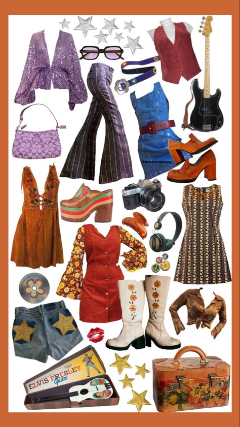 70 Women Fashion Vintage 70s, 70s Set Outfit, 70s Funky Aesthetic, 70 Fashion Women Style, Funky 70s Fashion, Disco Clothes 70s, Retro Outfits 70s Style Women, 70s Groovy Outfits, 70s Funky Fashion