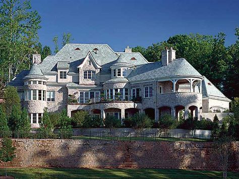 Mansion Style Homes, Grey House The Good Witch, 8 Bedroom House Plans, Six Bedroom House, Millions Dollars, Coastal Mansion, Camp Plans, Mansion House Plans, Balmoral House