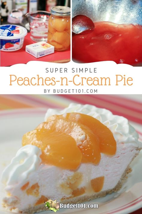 Peaches Cream Cheese, Peach Jello, Peach Pie Recipes, Summer Pie, Cream Cheese Pie, Frosting Recipes Easy, Baked Peach, Cream Pie Recipes, Peach Cream