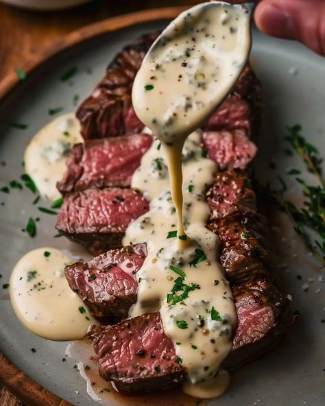 Main Dishes – Page 15 – NorthEast Nosh Recipes Steak With Gorgonzola Sauce, Gorgonzola Steak Sauce, Steak With Sauce Recipes, Gorgonzola Cream Sauce Steak, New York Strip Recipes, New York Food Recipes, My Strip Steak Recipes, Christmas Dinner Meat Main Dishes, Christmas Steak Dinner