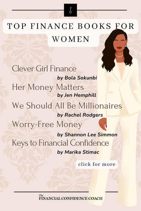 Discover the top personal finance books to read for women in 2024! Enhance your peronal literacy, financial planning and money management game. Click for more! Best Personal Finance Books, Female Finance Aesthetic, Real Estate Books For Beginners, Finance Books For Women, Financial Books For Women, Books For Business Women, How To Become A Rich Woman, Woman In Finance, Personal Finance Aesthetic