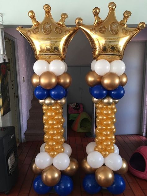 Royalty Party Ideas, Royal Prince Birthday Party Decorations, Royalty Birthday Theme, Prince Themed Baby Shower Ideas, Royal Blue And Gold Backdrop, Prince Theme Birthday Decoration, Royal Mickey Mouse Party, Royal Birthday Theme, Royal Prince Baby Shower Theme