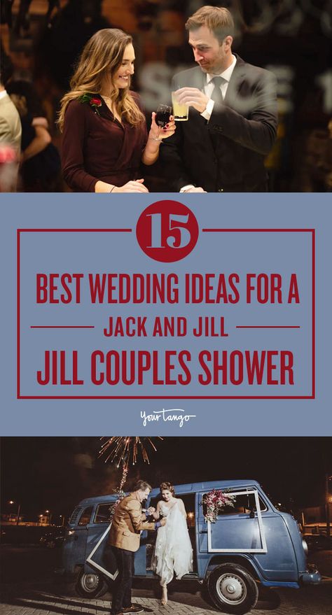 15 Best Wedding Ideas For A Jack And Jill Couples Wedding Shower | YourTango Couples Wedding Shower Themes, Couples Wedding Shower Games, Couples Shower Decorations, Couples Shower Gifts, Couples Shower Themes, Hops Wedding, Wedding Shower Ideas, Wedding Shower Cakes, Best Wedding Ideas