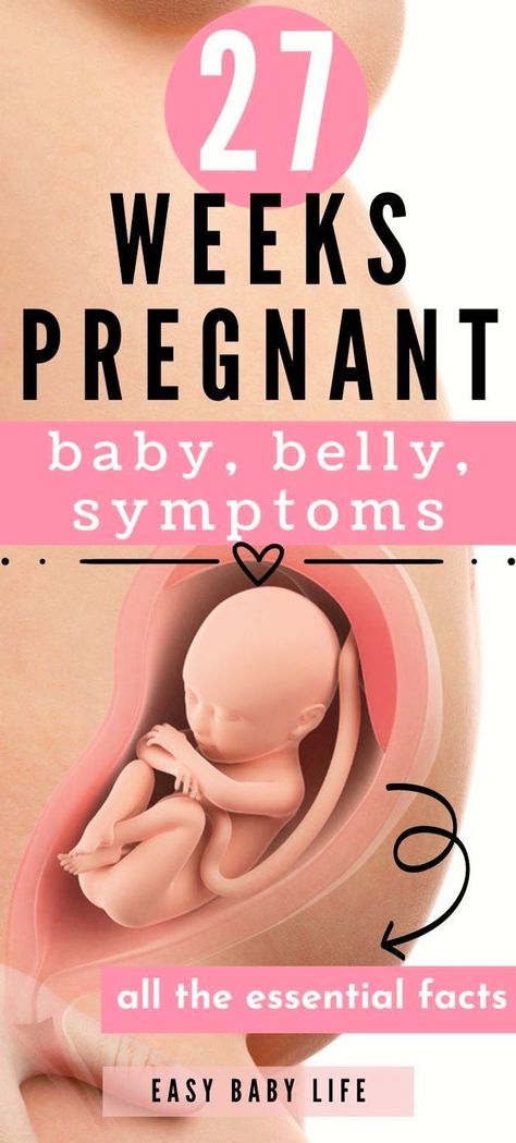 27 weeks pregnant and looking for pregnancy tips? Cool fact: Baby can now hear your voice! Their sense of taste is developing. You're in the last week of the second trimester.   Read about baby development and size, pregnancy symptoms, belly, and to-do lists for your pregnancy weeks at easybabylife.com.  (Pregnancy guide for all trimesters of pregnancy, pregnancy stages, and pregnancy months from early pregnancy to birth. Second trimester facts for first pregnancy and pregnancy advice!) Pregnancy Weeks, 23 Weeks Pregnant, 27 Weeks Pregnant, 29 Weeks Pregnant, 40 Weeks Pregnant, 24 Weeks Pregnant, 26 Weeks Pregnant, 39 Weeks Pregnant, 33 Weeks Pregnant