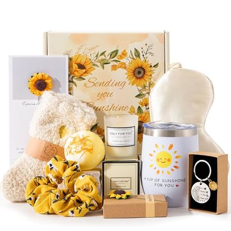 Sunflower Gifts for Women, Birthday Hampers Pamper Gifts for Her, Get Well Soon Gift Baskets Self Care Package Relaxation Bath Set Christmas Gifts for Your Mum, Wife, Best Friends, Sister, Daughter Self Care Package, Gifts For Women Birthday, Ladies Gifts, Best Friends Sister, Gift Baskets For Women, Birthday Hampers, Sunflower Gifts, Get Well Soon Gifts, Pampering Gifts