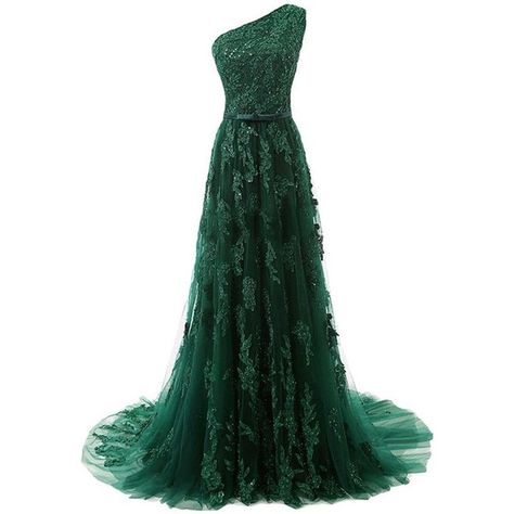 Dark Green Floor Length Lace Appliq.. ❤ liked on Polyvore featuring dresses, gown, lace dress, lace applique dress, floor length dresses, glamorous dresses and applique dress Green Tulle Prom Dress, Writing Outfits, Slytherin Dress, Mother Gown, Dark Green Prom Dress, Dark Green Prom Dresses, Prom Dress Green, Chiffon Party Dress, Evening Dress Long