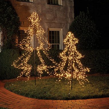 LED Twinkle Metal Staked Tree Christmas Tree Silhouette, Christmas Lights Outside, Outdoor Christmas Tree, Classy Christmas, Fun Christmas Decorations, Outdoor Holidays, Christmas Yard, Beautiful Christmas Trees, Outdoor Christmas Lights