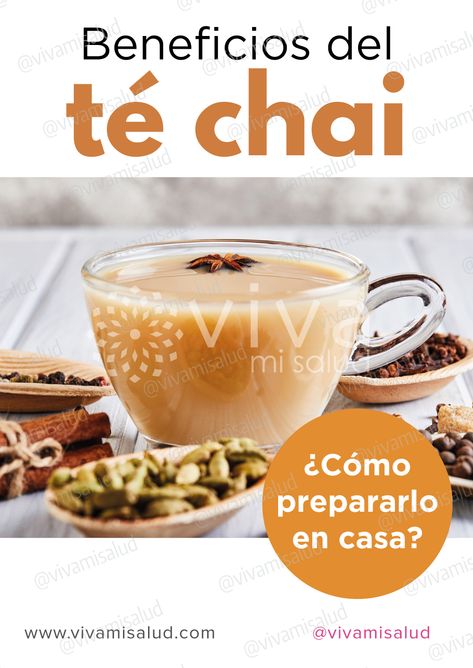 El té chai o masala chai es una bebida aromática de origen hindú reconocida por su particular sabor que combina toques dulces y picantes. En viva mi salud te contamos sobre sus beneficios y cómo prepaparlo en casa. #chai #latte #chaittea #tea #infusiones #infusionesnaturales #alimentacionsana #nutrición #alimentación #salud #bienestar #vivamisalud Te Chai, Vanilla Chai Tea, Plant Diet, Chai Tea Latte, Vanilla Chai, Masala Chai, Chai Latte, Chai Tea, Healthy Juices