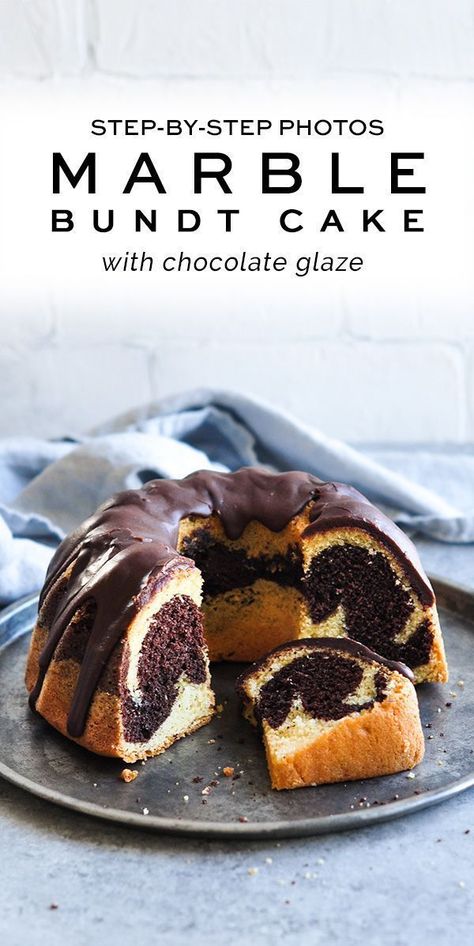 New Year’s Eve Bundt Cake, Marble Bundt Cake Recipes Easy, Marble Bundt Cake, Marble Cake Recipes, Marble Cake, Bundt Cakes Recipes, Chocolate Glaze, Bundt Cakes, Savoury Cake