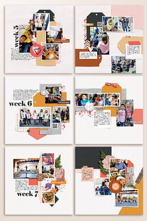 Digital Magazine Layout, Collage Scrapbook Layouts, Book Design Templates, Scrapbook Graphics, Photobook Layout, Yearbook Layouts, Scrapbook Design Layout, Digital Photo Album, Diy Photo Book