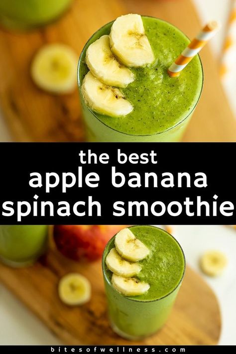 Spinach Smoothie Recipes Healthy, Spinach Banana Smoothie, Green Apple Recipes, Apple Juice Recipe, Green Apple Smoothie, Banana Spinach Smoothie, Apple Smoothie Recipes, Spinach Smoothie Recipes, Juice Smoothies Recipes