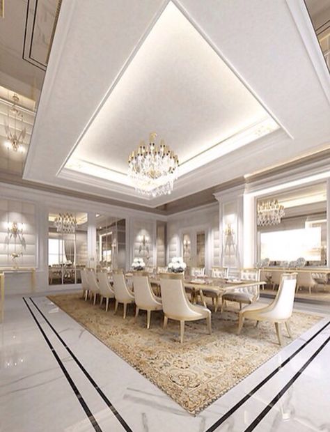 . Ions Design, Bilik Idaman, White Chairs, 아파트 인테리어, Elegant Dining Room, Luxury Dining Room, Mansion Interior, Large Dining Room, Luxury Dining