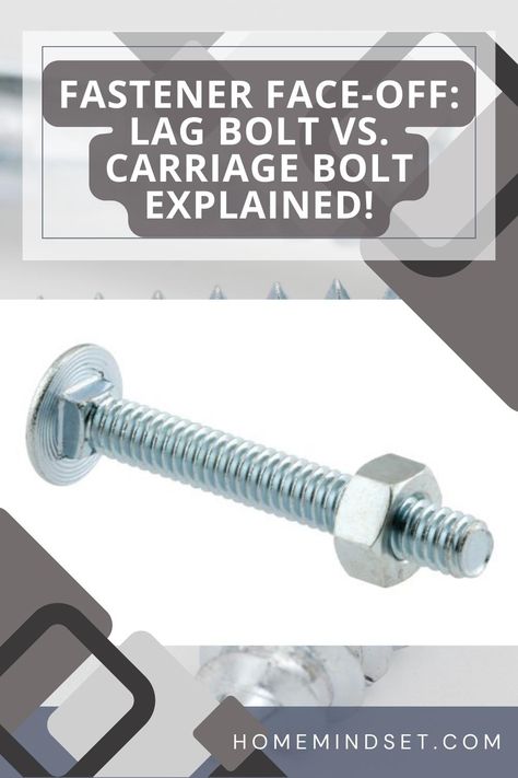 Unlock the mysteries of fasteners! Lag Bolt vs. Carriage Bolt explained—get the inside scoop on what sets them apart. Elevate your DIY game with the right knowledge! Nut And Bolt Storage, Lag Bolts, Carriage Bolt, Diy Games, Nuts And Bolts, Face Off, Nuts, Wonder, Nails