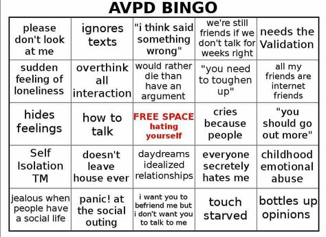 Relationship House, Avoidant Personality, Personality Quotes, Ignore Me, Personality Disorder, Free Space, Bingo, Self Improvement, Quotes To Live By