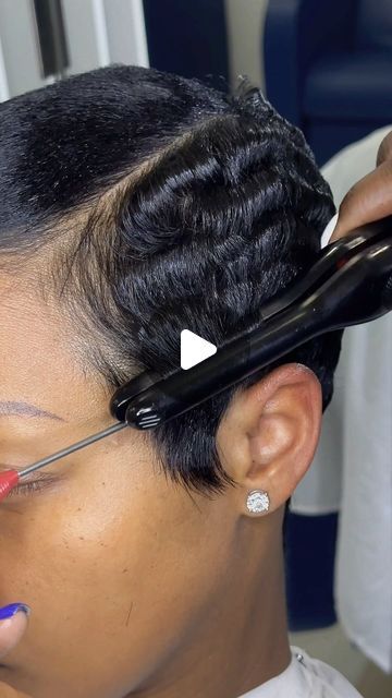 Short Hairstyle Women Fade, Pixie Weaves For Black Women, Pixie Hairstyles On Black Women, How To Do Pixie Haircut, Relaxer Free Pixie Cut, Side Part Pixie Haircut Black Women, Hair Accessories For Pixie Cut, Ginger Pixie Cut Black Women, Short Wrap Hairstyles For Black Women