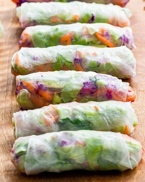 Healthy Spring Rolls Recipe, Fresh Spring Rolls Recipe, Vietnamese Fresh Spring Rolls, Healthy Spring Rolls, Veggie Spring Rolls, Vietnamese Spring Rolls, Vegetable Spring Rolls, Fresh Spring Rolls, Rice Paper Rolls