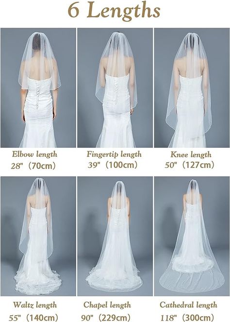 Veils Bridal Diy, Bride Hairstyles With Veil, Fingertip Length Wedding Veil, Simple Wedding Veil, Diy Wedding Veil, Chapel Length Veil, Veil Length, Veil Styles, Bride Veil