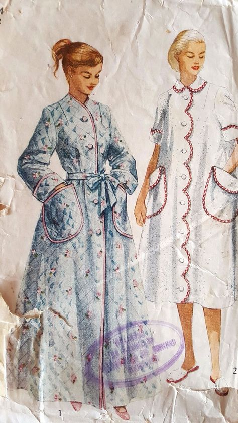 Dressing Gown Pattern, Vintage Sleepwear, Bletchley Park, Vintage Loungewear, Pijamas Women, Vintage Pajamas, Vintage Dress Patterns, Vintage Nightgown, Fashion Sewing Pattern