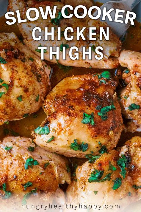 Chicken Thighs Crock Pot Recipes, Crock Pot Chicken Thigh Recipes Crockpot, Slow Cook Chicken Thigh Recipes, Crockpot Thighs, Heart Healthy Chicken Thigh Recipes, Chicken Thighs And Drumsticks, Easy Chicken Thighs Crockpot, Chicken Thigh Recipes For Crockpot, Crockpot Smothered Chicken Thighs