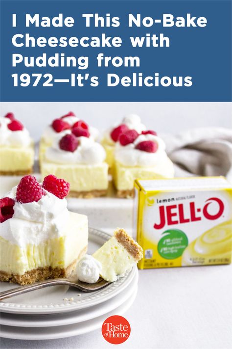 Jello Brand No Bake Cheesecake, No Bake Pudding Cheesecake Taste Of Home, Jello Pudding Cheesecake Recipes Cream Cheeses, Vanilla Pudding Cheesecake Recipes, Cream Cheese And Vanilla Pudding Dessert, Cream Cheese Instant Pudding Desserts, Easy Dessert No Bake Recipes, Pudding Mix Cheesecake, Cheesecake Pudding Dessert Recipes