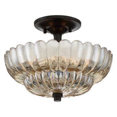 Scalloped Amber Glass Semi-Flush Ceiling Light Vermont House, Accent Ceiling, House Lighting, Candle Base, Flushmount Ceiling Lights, Furniture Office, Semi Flush Ceiling Lights, Kelly Clarkson, Flush Ceiling Lights