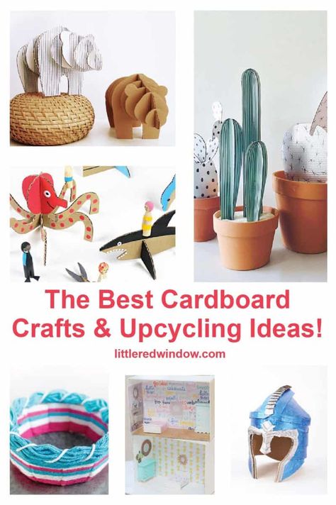 DIY Cardboard Crafts & Upcycling Ideas Diy Gifts Sewing, Diy Cardboard Crafts, Diy Upcycling Projects, Cardboard Art Projects, Up Cycling Ideas, Cardboard Box Car, Crafts Cardboard, Recycle Craft, Cardboard Ideas