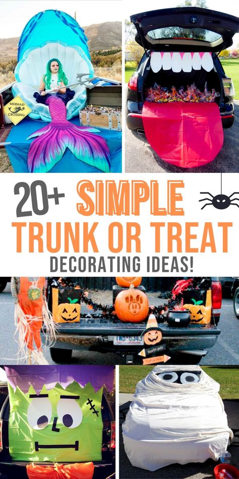 Easy Trunk Or Treat Ideas Minivan, Truck A Treat Ideas, Trunk Or Treat Ideas For Minivan Easy, Simple Cute Trunk Or Treat Ideas, Halloween Trunk Or Treat Ideas For Suv, Truck Or Treat Ideas For Cars Easy, Cheap And Easy Trunk Or Treat Ideas, The Best Trunk Or Treat Ideas, Trunk Or Treat Decorations For Suv