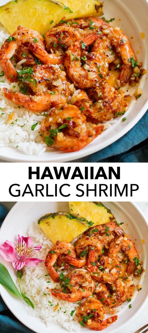 Seafood Sauces, Hawaiian Garlic Shrimp, Shrimp Dinner, Shrimp Recipes For Dinner, Shrimp Recipes Easy, Pescatarian Recipes, Health Dinner, Shrimp Dishes, Hawaiian Food