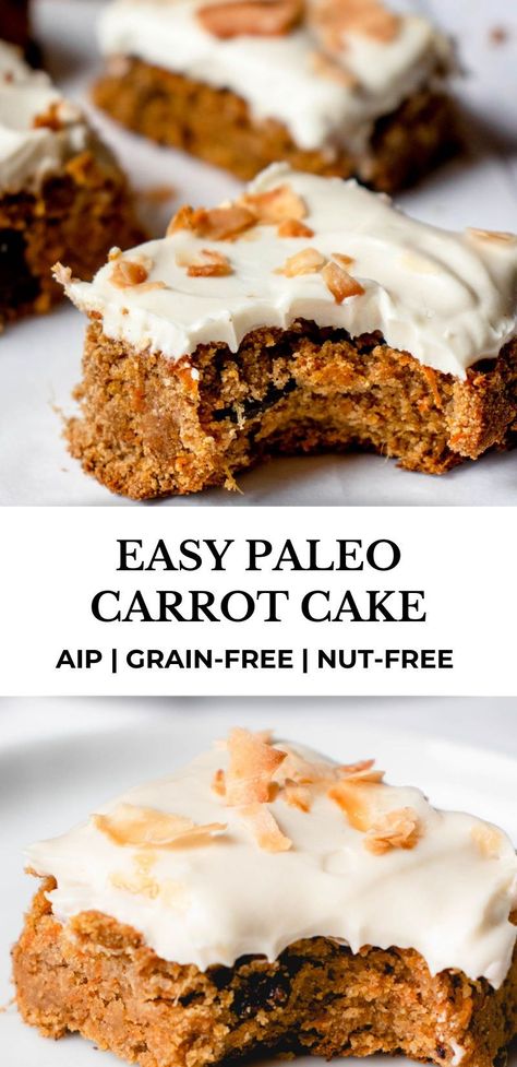 Dairy Free Carrot Cake, Paleo Carrot Cake, Paleo Cake, Aip Desserts, Best Carrot Cake, Aip Paleo, Cashew Cream, Aip Recipes, Easy Paleo