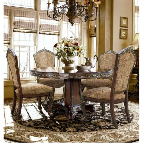 Old World Dining Room, Traditional Tapestry, Formal Dining Room Table, 60 Round Dining Table, Round Dining Room Sets, Round Dining Table Sets, Round Dining Room, Traditional Dining, Kitchen Dining Sets