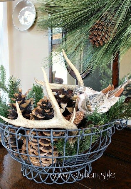 Winter Table Decorations, Cabin Chic, Cabin Christmas, Deer Decor, Winter Table, Chic Christmas, Winter Home Decor, After Christmas, Deer Antlers