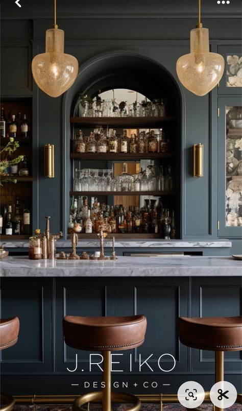 Cozy Home Bar Lounge, Modern Classic Bar Design, Luxury Bars For Home, Bar Millwork Design, Sophisticated Bar Design, Contemporary Bar Design Home, Speakeasy Design Inspiration, Home Cocktail Bar Design, Swanky Home Bar