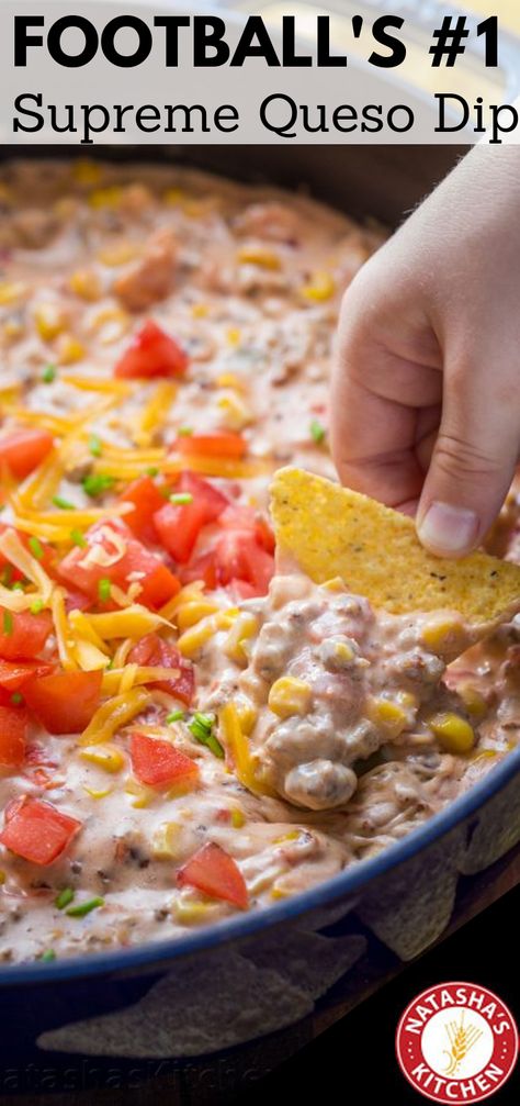 Football Party Dip, Sausage Queso Dip, Football Party Food Appetizers, Appetizers Football, Sausage Queso, Healthy Football, Football Appetizers, Appetizers Healthy, Queso Dip Recipes