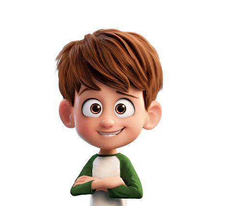 Brown Hair Cartoon Characters, Brown Hair Cartoon, Boy Cartoon Characters, Hair Cartoon, Baby Cartoon Drawing, Cartoon Eyes, Image 3d, Cartoons Png