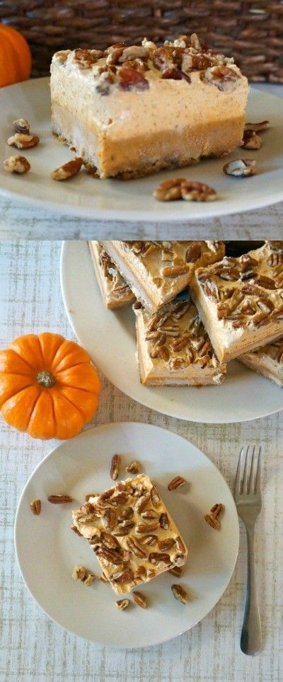 Pumpkin Dessert Bars, Pumpkin Chiffon, Pumpkin Chiffon Pie, Chiffon Pie, Best Pumpkin Pie Recipe, Pecan Pumpkin, Pumpkin Pie Recipe Easy, Pie Bar Recipes, Pumpkin Pecan Pie