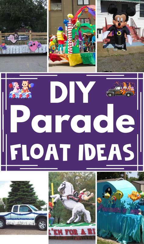 DIY Parade Float Ideas (1) Truck Bed Parade Float, Parade Trailer Decorating Ideas, Gold Parade Float Ideas, Disney Themed Parade Float Ideas, Boat Float Parade Ideas, Daycare Parade Float Ideas, Truck Parade Decorations Ideas, Inside Out Parade Float Ideas, Christmas Float Themes