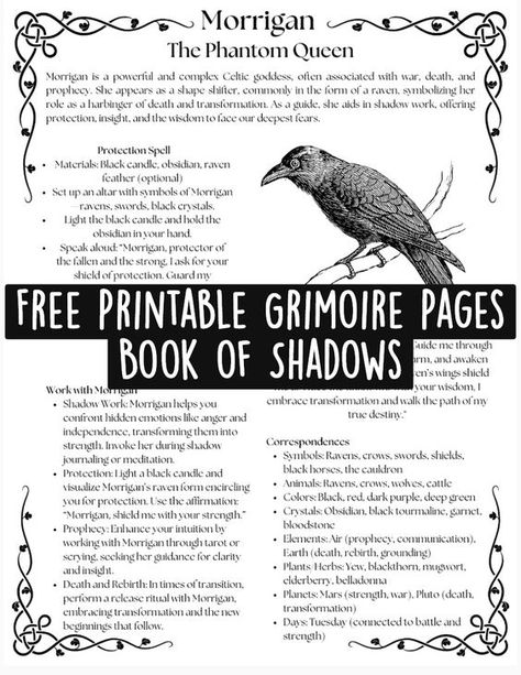 Download your free printable grimoire pages and enhance your witchcraft practice! These beautifully designed pages feature magical correspondences, spells, and rituals for everyday use. Perfect for witches, pagans, and spiritual seekers, these grimoire pages will help you document your journey and connect with your craft. Get your free download today and start building your personal Book of Shadows with ease! Wiccan Printables Free, Bos Pages Free Printable, Printable Witchcraft Pages, Grimoire Printables Free, Free Witch Printables, Grimoire Book Pages, Witch Grimoire Pages, Book Of Shadows Pdf Free, Grimoire Ideas Journal Pages Free