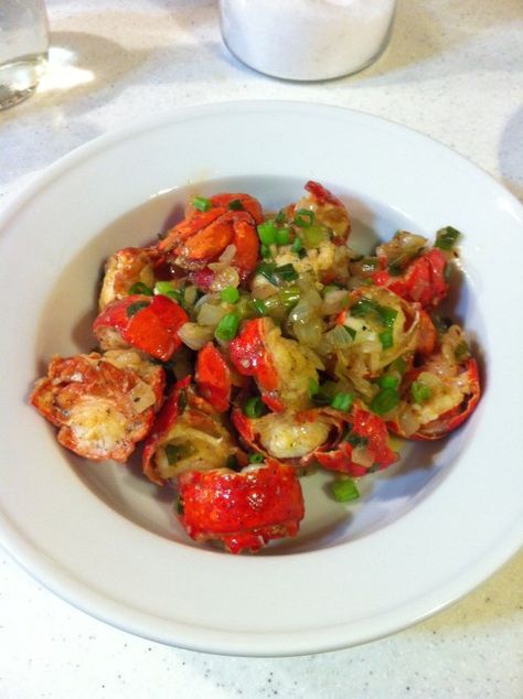 In the Kitchen: Chinese Spicy Garlic Stir Fry Lobster Lobster Stir Fry Recipes, Lobster Stir Fry, Asian Lobster Recipes, Chinese Lobster Recipe, Tuesday Meals, Garlic Stir Fry, Spicy Lobster, Seafood Cravings, Seafood Cuisine